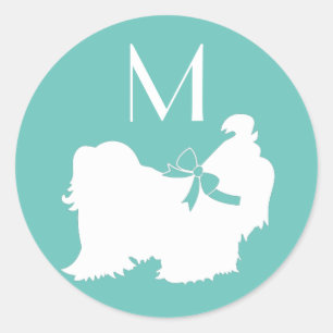 Shih-Tzu Dog Puppy Long Hair Ronde Sticker