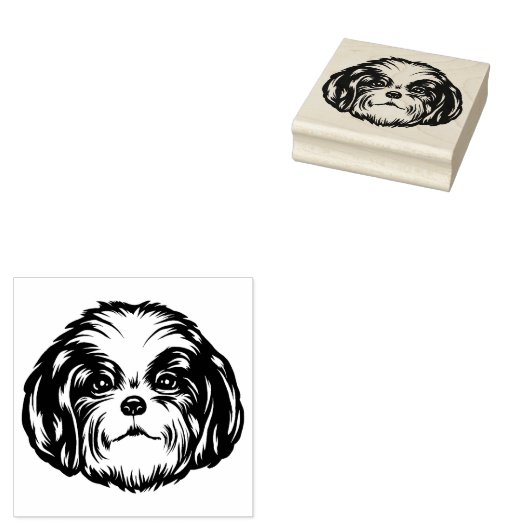 Shih Tzu Dog Rubberstempel (Gestempeld)