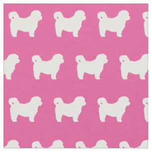 Shih Tzu Dog Silhouette Pet Roze Stof