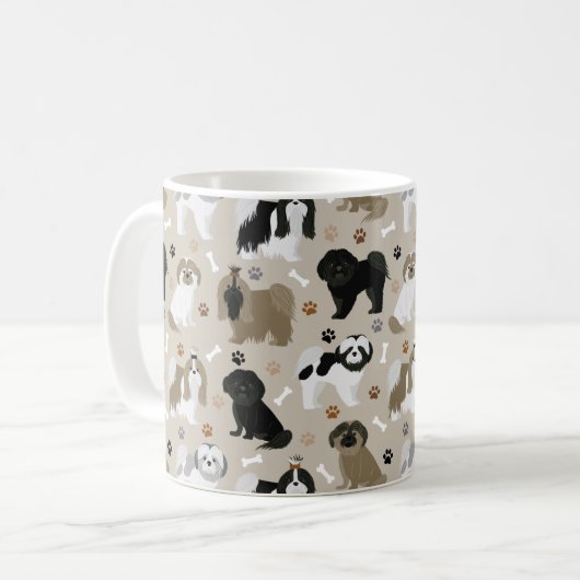 Shih Tzu Dogs Paws and Botten Coffee Mok (Voorkant links)