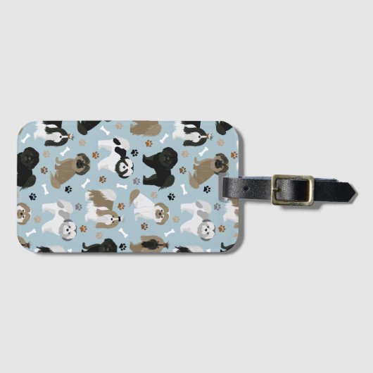 Shih Tzu Dogs Paws en Botten Bagagelabel (Voorkant (horizontaal))