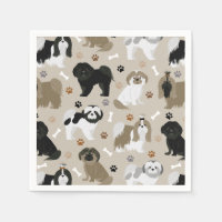 Shih Tzu Dogs Paws en Botten Napkins