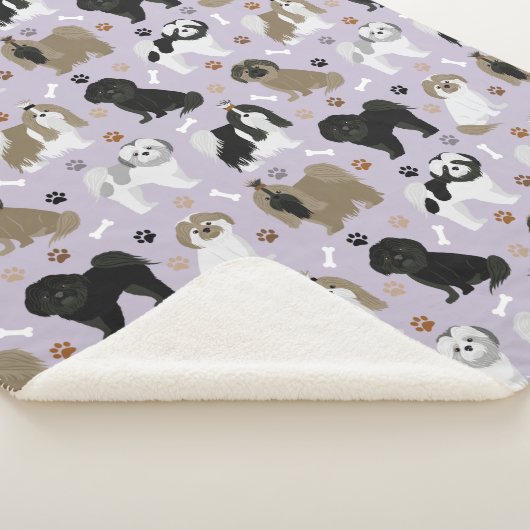 Shih Tzu Dogs Paws en Botten Sherpa Blanket Sherpa Deken (3/4)