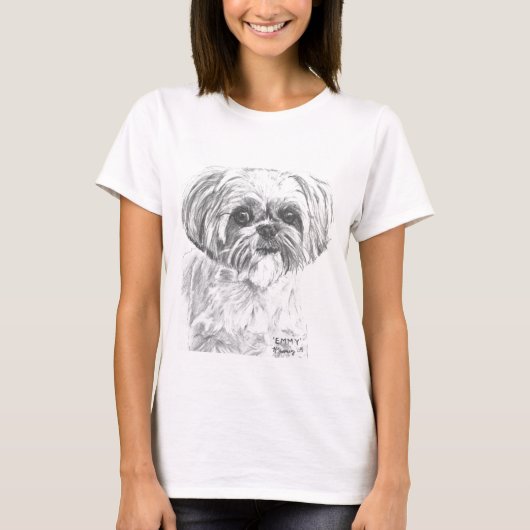 Shih Tzu Drawing T-shirt (Voorkant)