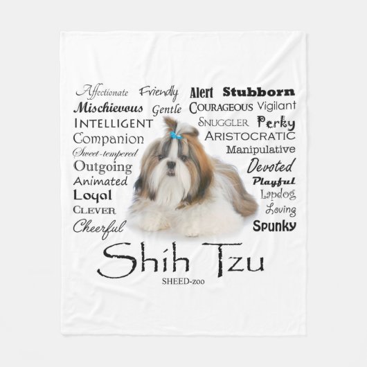 Shih Tzu eigenschappen fleece deken (Voorkant)