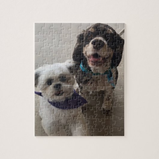 Shih Tzu en Cocker Spaniel Dog Puzzle Legpuzzel (Verticaal)