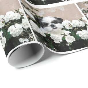 Shih Tzu en rozen Cadeaupapier