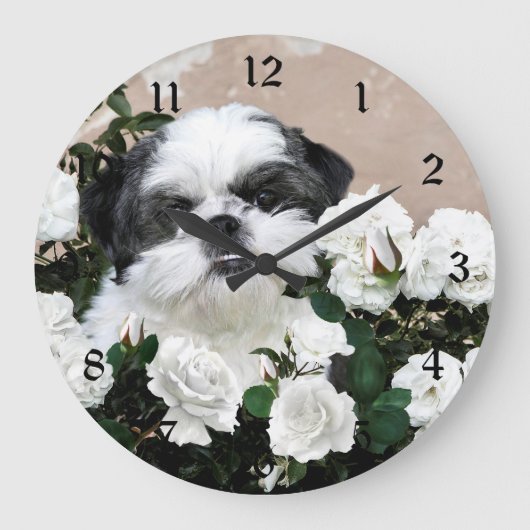 Shih Tzu en rozen Grote Klok (Voorkant)