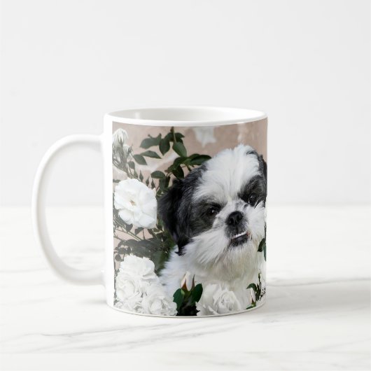 Shih Tzu en rozen Koffiemok (Links)