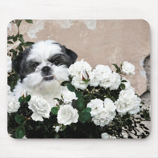 Shih Tzu en rozen Muismat (Voorkant)