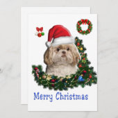 Shih tzu feestdagenkaart (Voorkant / Achterkant)