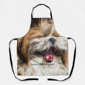 Shih tzu gaapt lachende glimlach tekst aanpassen schort (Voorkant)