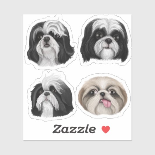 Shih Tzu gezichten Sticker (Vel)