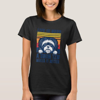 Shih Tzu Gifts for Men Women Shitzu Dog Mam Pap Sh T-shirt