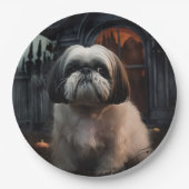 Shih Tzu Halloween eng Papieren Bordje (Voorkant)