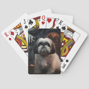 Shih Tzu Halloween eng Pokerkaarten