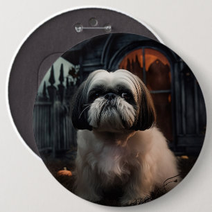 Shih Tzu Halloween eng Ronde Button 6,0 Cm