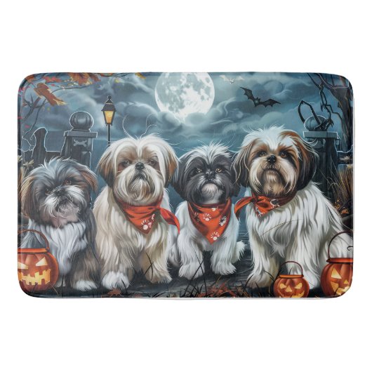 Shih Tzu Halloween Spooky Badmat (Voorkant)