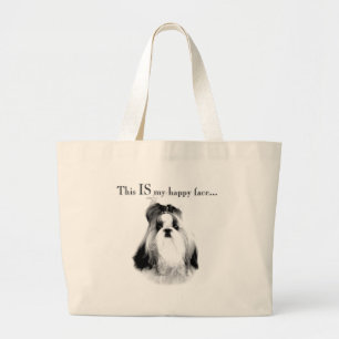 Shih Tzu Happy Face Grote Tote Bag