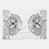 Shih Tzu Hond Gepersonaliseerde Hand Drawing Theedoek (Horizontaal)