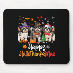 Shih Tzu Hond Halloween Kerstfeest Happy HalloThan Muismat