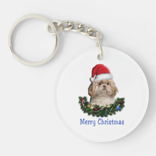 Shih-Tzu hond Kerst artikelen Sleutelhanger