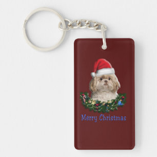 Shih-Tzu Hond Kerstmis Sleutelhanger