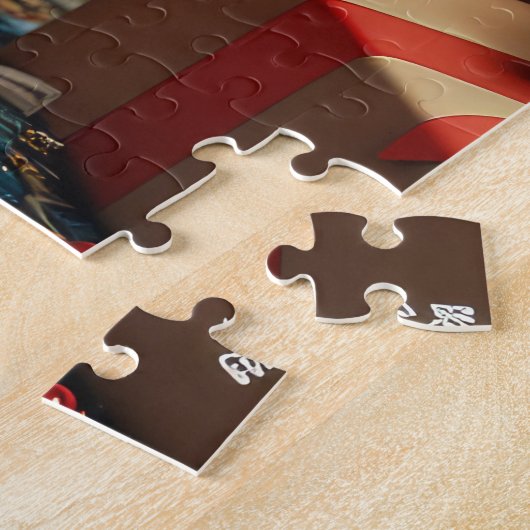 Shih Tzu hond met kerstcadeaus open haard Legpuzzel (Zijkant)