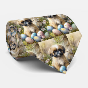 Shih Tzu-hond met Pasen Eieren Vakantie Stropdas