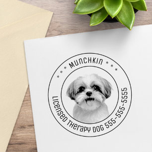 Shih Tzu Hond Pet Foto Rond Rubberstempel