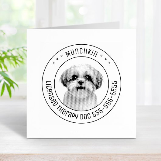 Shih Tzu Hond Pet Foto Rond Rubberstempel