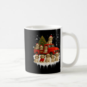 Shih Tzu Hond Rode Truck Kerstboom Kerstman Lelijk Koffiemok