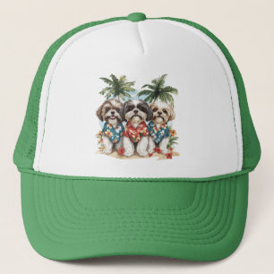 Shih Tzu Honden met Hawaiiaanse Shirten Trucker Pet