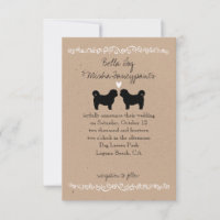 Shih Tzu-honden Silhouetten Trouw Uitnodiging