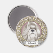 Shih Tzu Hondenliefhebber aangepaste magneet (Voorkant / Achterkant)