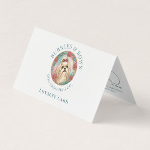 Shih Tzu Hondenverzorging Vouwkaart Loyalty Card Visitekaartjes