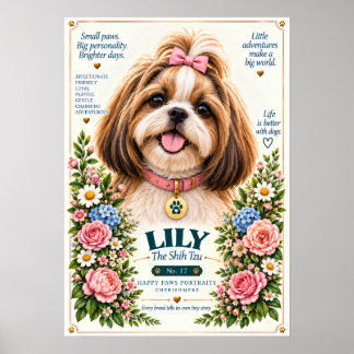 Shih Tzu-hondportret | Lily Nr. 17 Poster