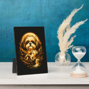 Shih Tzu Huilt naar de Maan Grappige Hond Fotoplaat