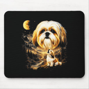 Shih Tzu Huilt naar de Maan Vintage 90s Grappige H Muismat