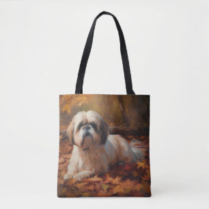 Shih Tzu in de herfst laat Herfst inspireren Draagtas