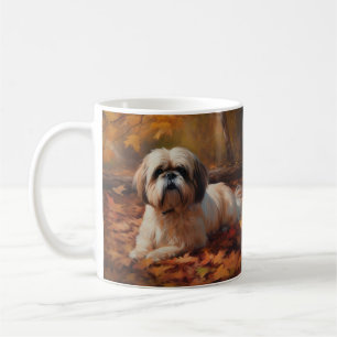 Shih Tzu in de herfst laat Herfst inspireren Koffiemok