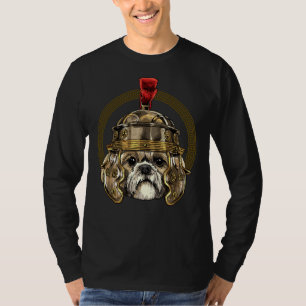 Shih Tzu In Romeinse Helm Centurion Legionaire Hon T-shirt