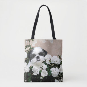 Shih Tzu in rozen Tote Bag