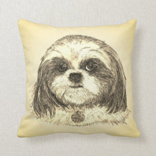 Shih Tzu in Sepia Kussen