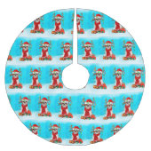 Shih Tzu in sneeuw met kerstcadeaus Kerstboom Rok (Voorkant)