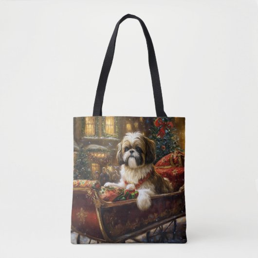 Shih Tzu Kerst Feestelijke Periode Draagtas (Voorkant)