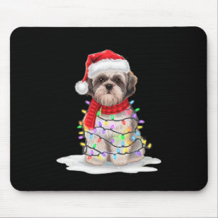 Shih Tzu kerstboom Schattige kerstmuts verlichting Muismat