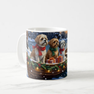 Shih Tzu Kerstboot Vakantie Koffiemok