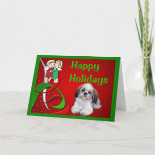 Shih Tzu kerstkaart Little Angels Feestdagen Kaart