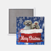Shih tzu KerstMagnet Magneet (Voorkant / Achterkant)